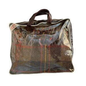 Vintage FARIBO Fluff Loomed Wool Blanket Pak A Robe Carry Case 52x54 PLUS Fringe